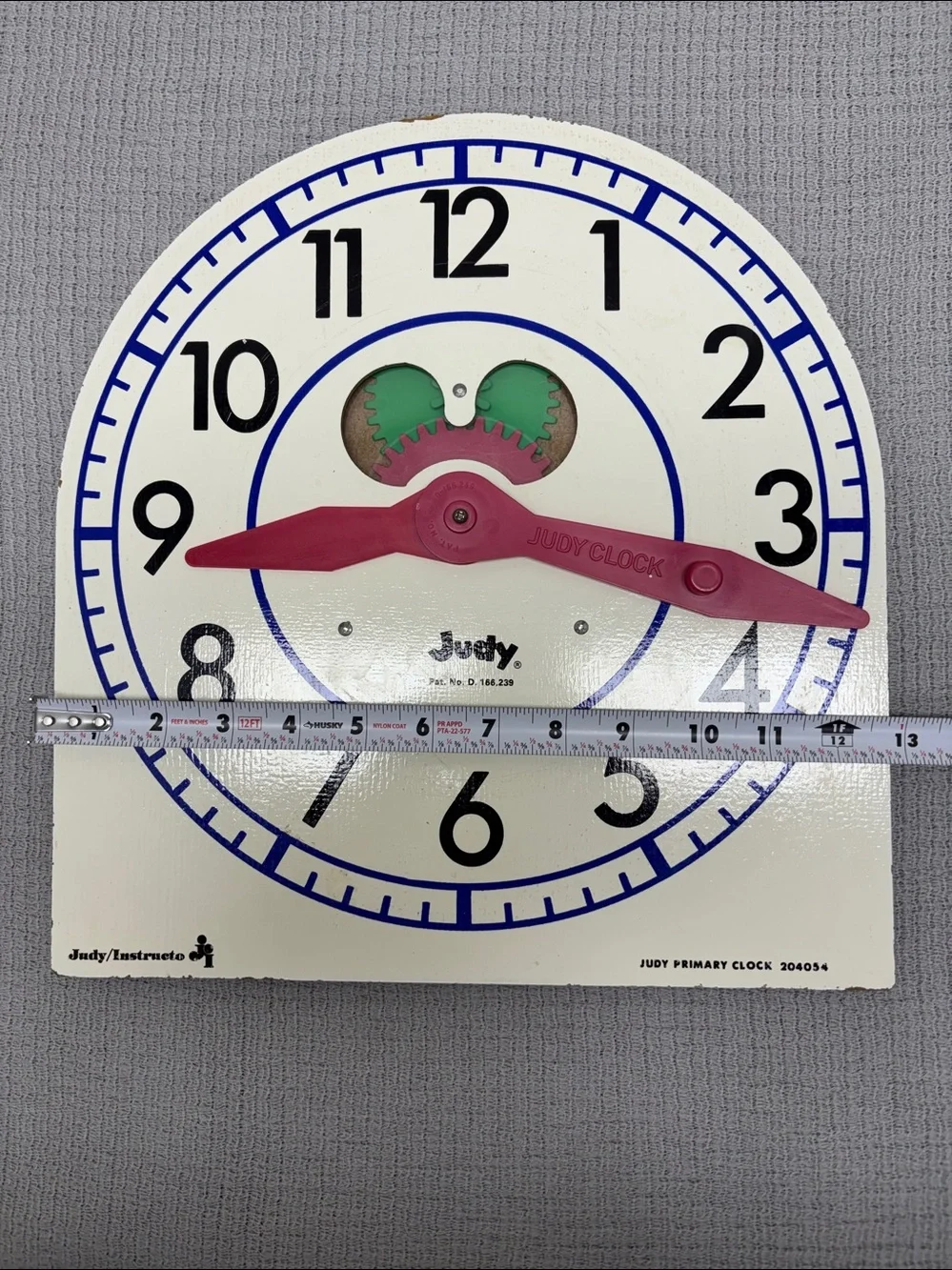 Vtg Judy Instructo Large Primary Clock Gears Educational Toy 204054 Tell Time
